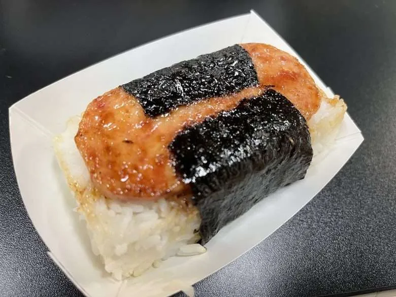Spam musubi at Ni Armor's Hawaiian and Polynesian BBQ , Burlington NC - nctriangledining.com