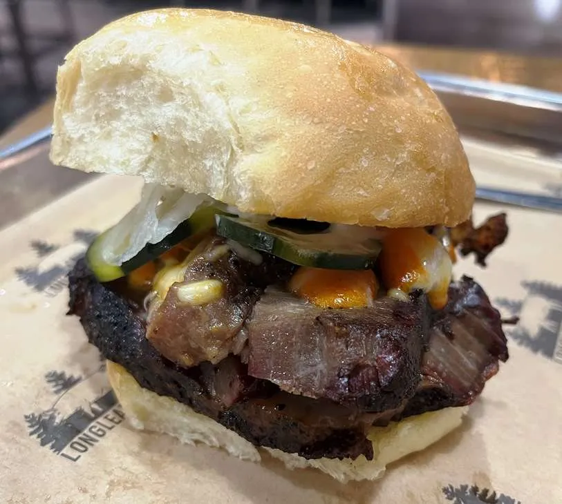 Brisket melt sandwich at Longleaf Swine in Raleigh - nctriangledining.com