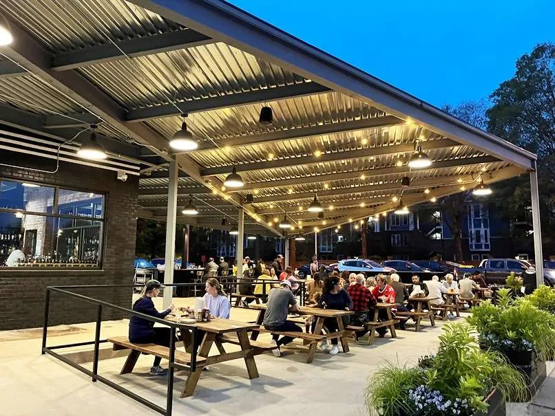 Covered patio at Longleaf Swine in Raleigh - nctriangledining.com