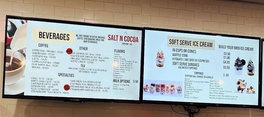 Menu and prices at Salt n Cocoa in Durham - nctriangledining.com