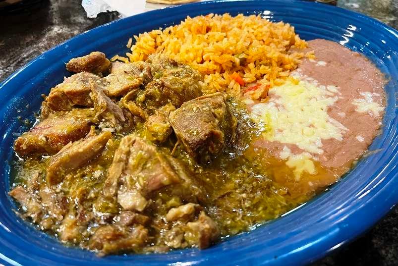 Carnitas chile verde at Carajillo's Mexican Kitchen in Raleigh - nctriangledining.com