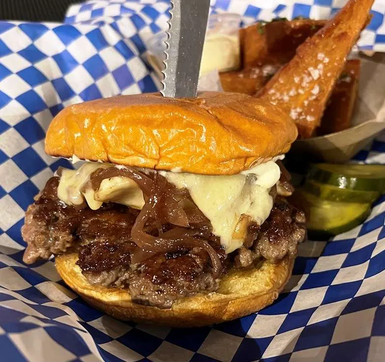 Pierogie burger at J Betski's in Raleigh - nctriangledining.com