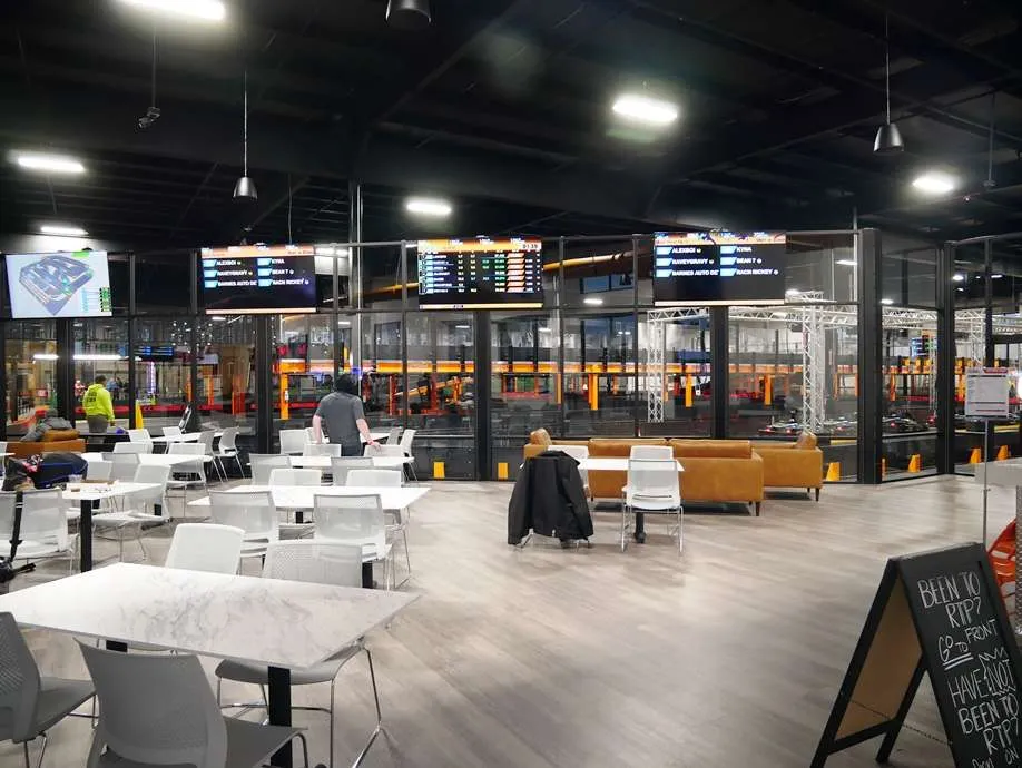 Main entry area at RushHour Karting in Morrisville - nctriangledining.com