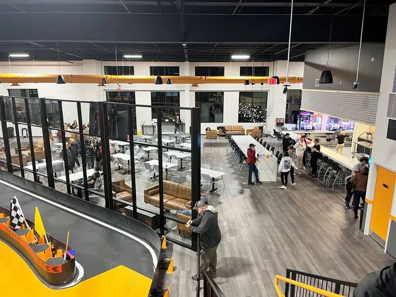 Overhead view of RushHour Karting in Morrisville - nctriangledining.com
