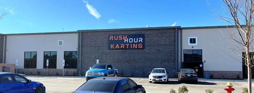 Front of RushHour Karting in Morrisville - nctriangledining.com
