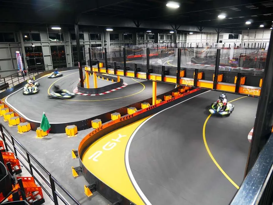 Two level track at RushHour Karting in Morrisville - nctriangledining.com