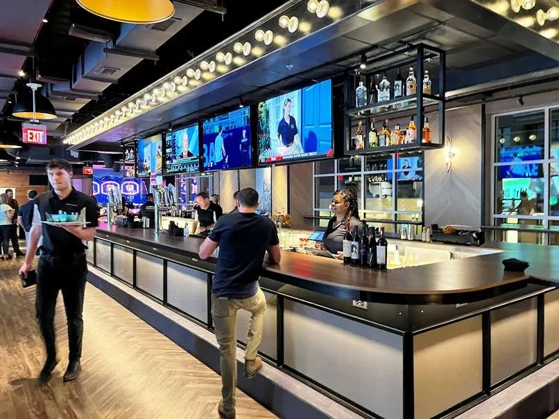 2nd floor bar at Sports & Social at Fenton in Cary - nctriangledining.com