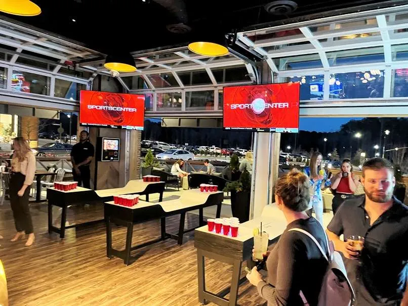 Beer pong at Sports & Social at Fenton in Cary - nctriangledining.com