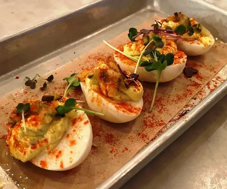 Deviled eggs at Standard Beer + Food in Raleigh - nctriangledining.com