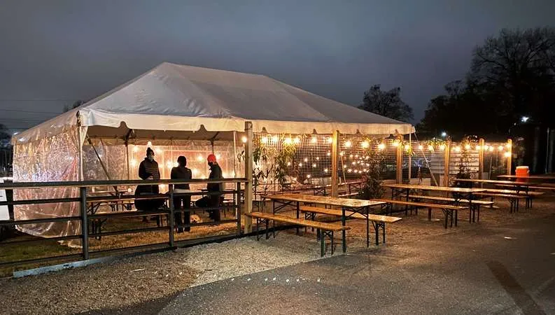 Outdoor seating at Standard Beer + Food in Raleigh - nctriangledining.com