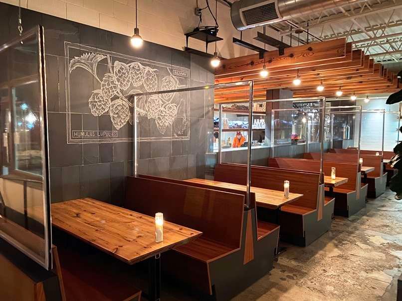Booth seating at Standard Beer + Food in Raleigh - nctriangledining.com