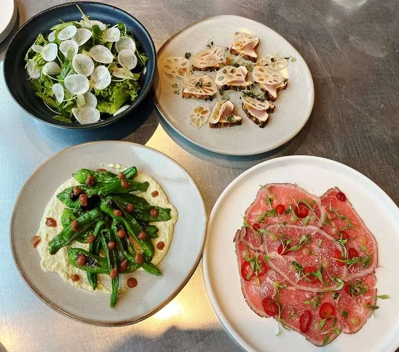 Assortment of cold plates at M Test Kitchen in Cary - nctriangledining.com