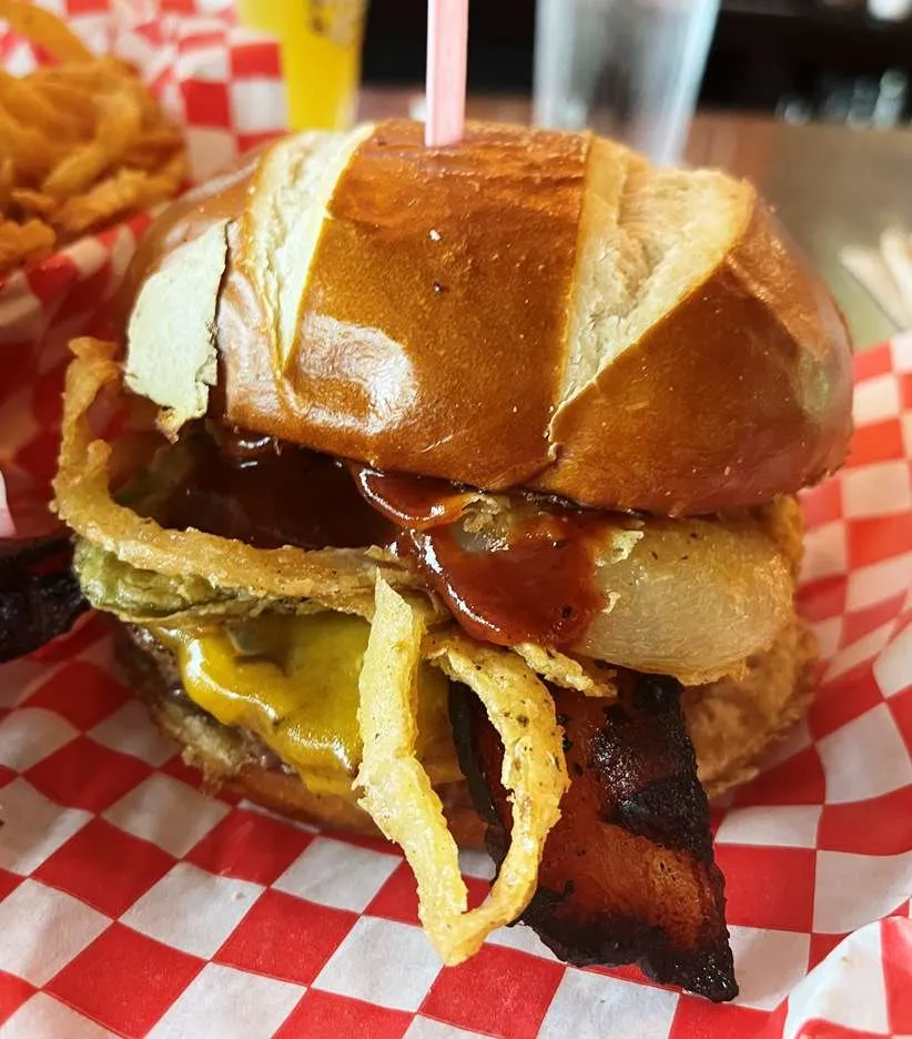 Cowboy burger at Town Hall Burger & Beer in Durham - nctriangledining.com