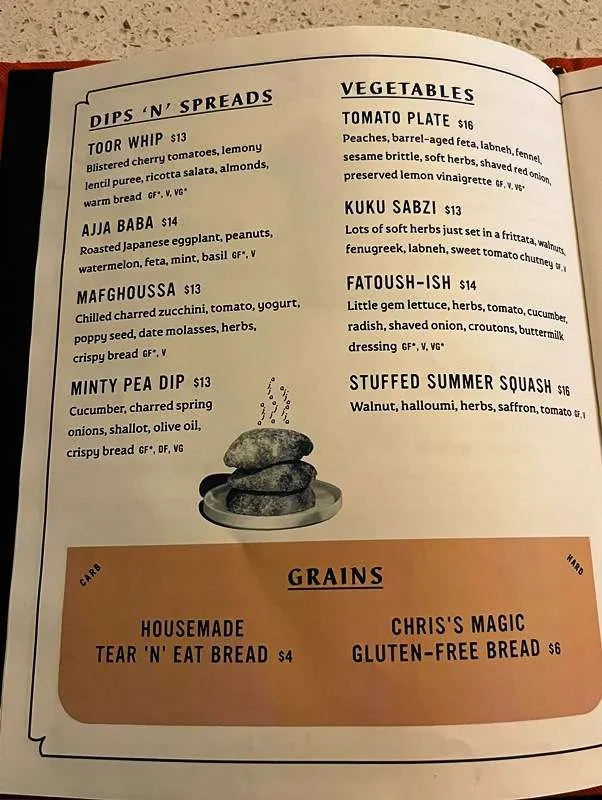 Appetizers menu at Ajja in Raleigh - nctriangledining.com