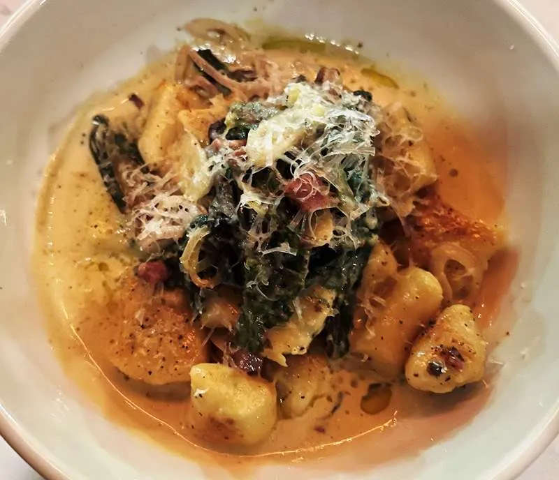 Gnocchi with tasso cream sauce at Seraphine, Durham - nctriangledining.com