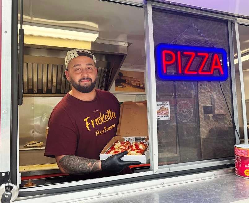 Chef Claudio from Frasketta Pizza Romana food truck in Apex - nctriangledining.com