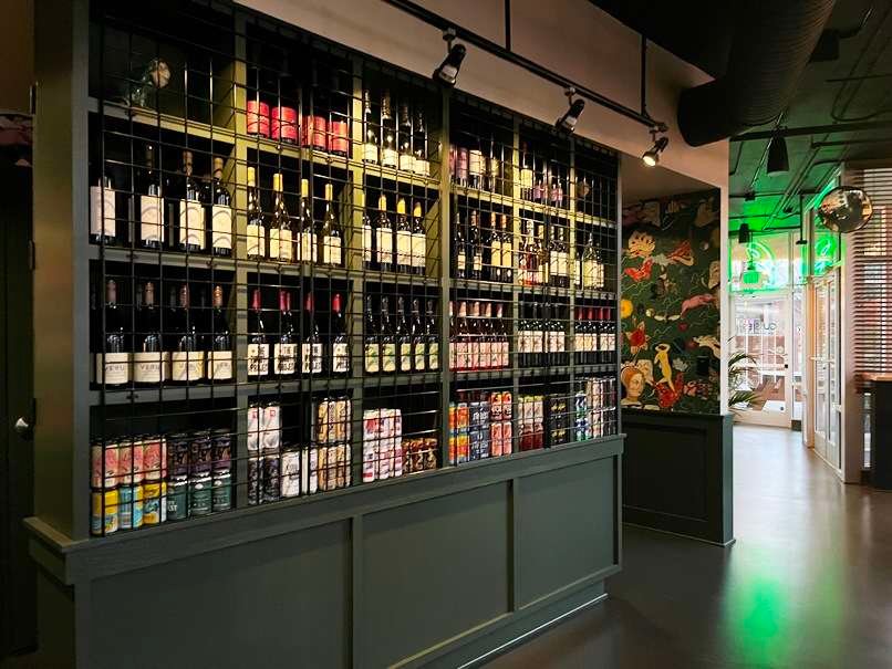 Beer and wine storage at Gussie's, Raleigh - nctriangledining.com