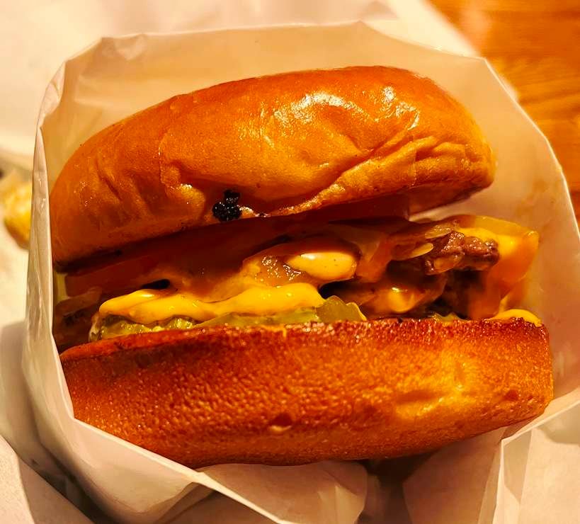 Double-double smash burger at Gussie's, Raleigh - nctriangledining.com