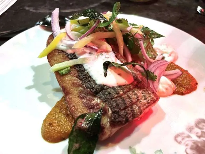 Seared trout at Stanbury in Raleigh