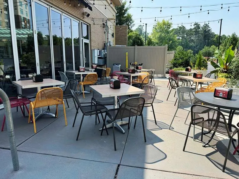 Side patio at Town Hall Burger & Beer in Durham - nctriangledining.com