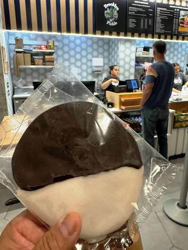 Black and white cookie at Brooklyn Pickle, Raleigh - nctriangledining.com