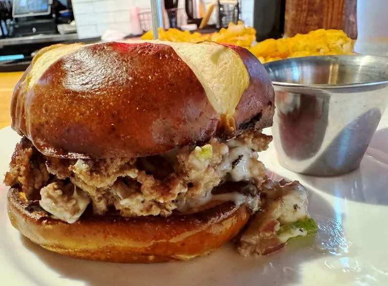 Chopped cheese sandwich at Emmy Squared in Durham - nctriangledining.com