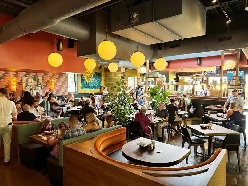 Eclectic decor at Postino Village District, Raleigh - nctriangledining.com