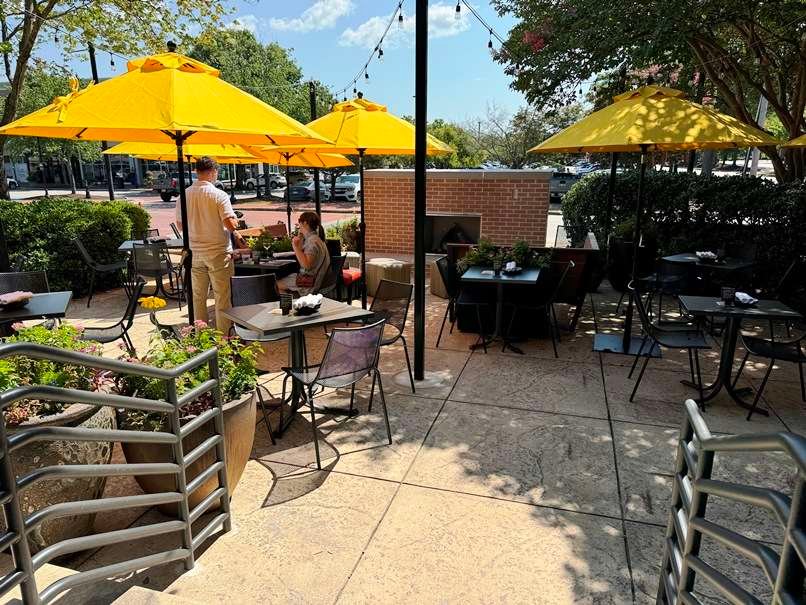 Spacious patio at Postino Village District, Raleigh - nctriangledining.com