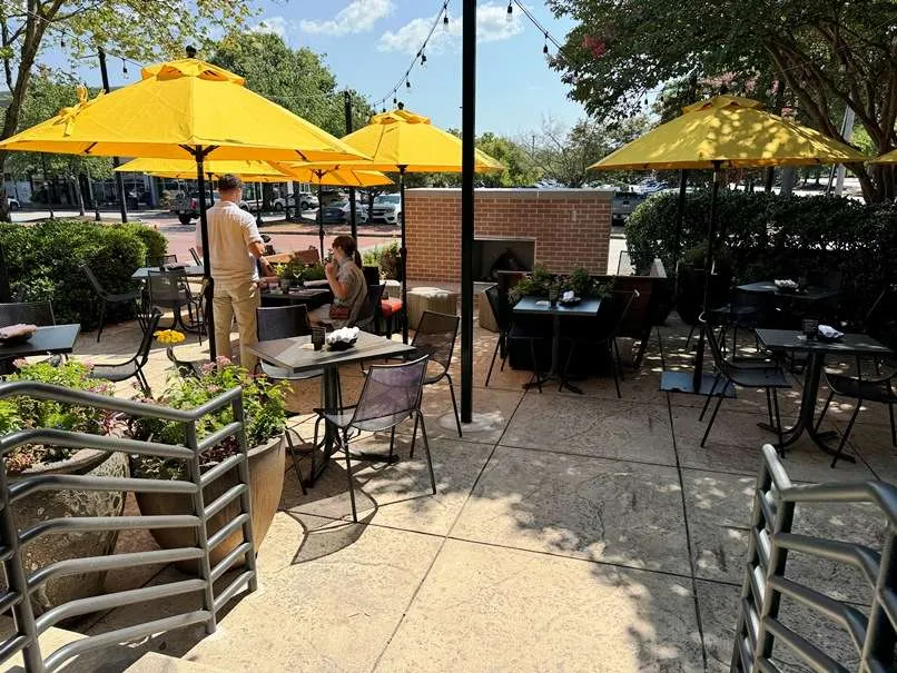 Spacious patio at Postino Village District, Raleigh - nctriangledining.com