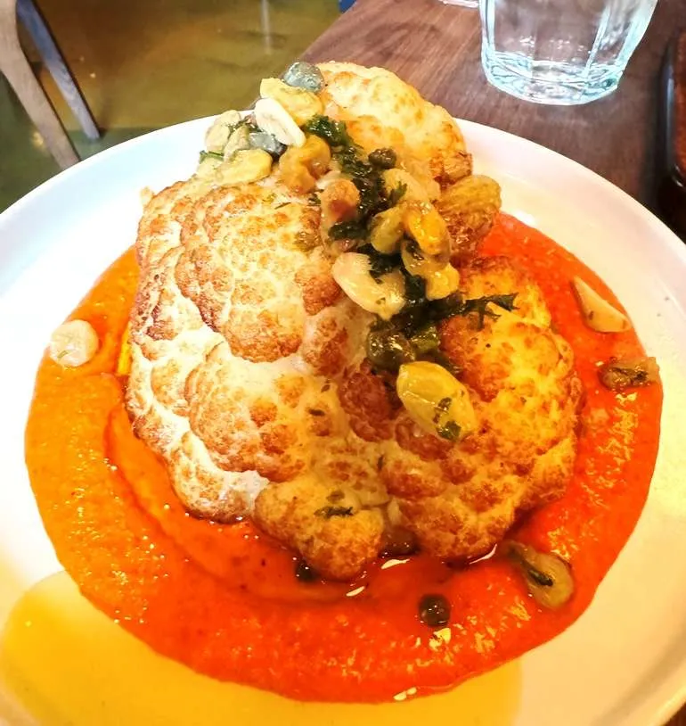 Crispy cauliflower at Shrimp scampi at Postino Village District, Raleigh - nctriangledining.com