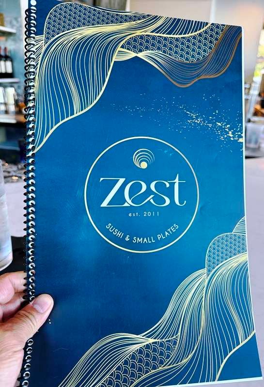 Menu at Zest Sushi and Small Plates, Cary - nctriangledining.com