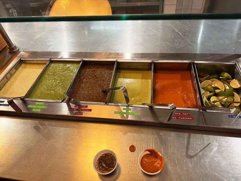 Salsa bar at Little Rey in Raleigh - nctriangledining.com