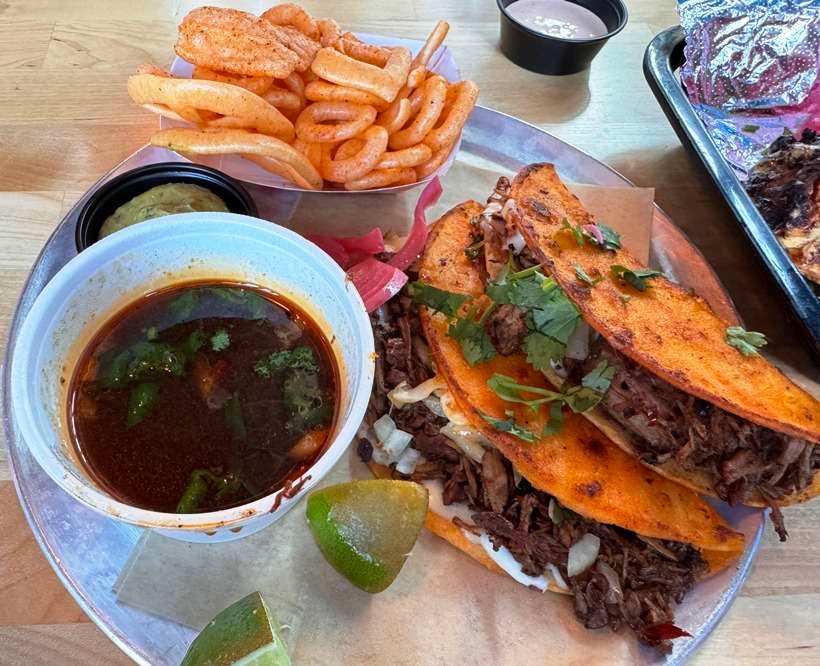 Brisket birria tacos at Lawrence Barbecue, Cary - nctriangledining.com