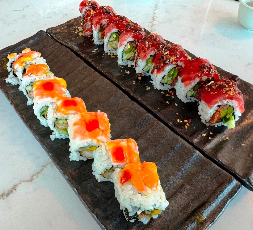 Crouching tiger and Two if by Sea sushi rolls at Zest Sushi and Small Plates, Cary - nctriangledining.com