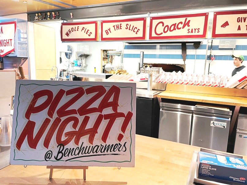 Pizza night at Benchwarmers Bagels in Raleigh - nctriangledining.com