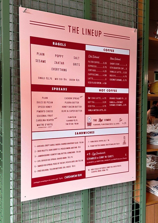 Menu at Benchwarmers Bagels Rockway in Raleigh - nctriangledining.com