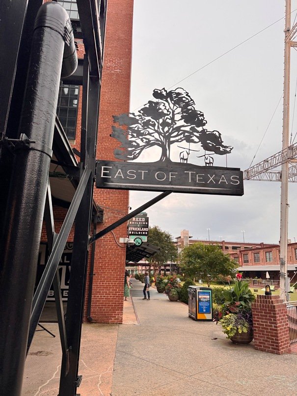 Iron sign at East of Texas at ATC in Durham - nctriangledining.com