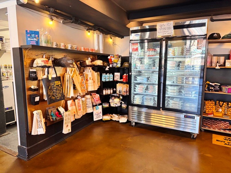 Merch and ToGo area at East of Texas at ATC in Durham - nctriangledining.com